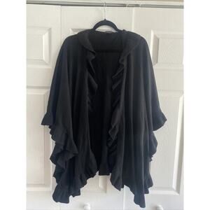 Lord and Taylor Women's One Size Black Merino Wool Shawl Quiet Luxury